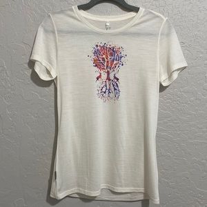 ICEBREAKER MERINO CREAM WATERCOLOR TEE SIZE MEDIUM